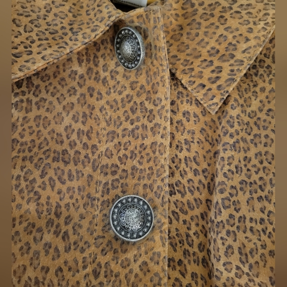 LAL leather leopard swing blazer 2X - Picture 2 of 11